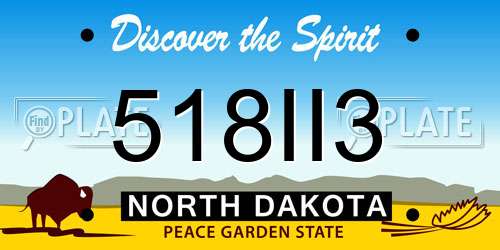 518II3 North Dakota License Plate