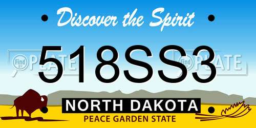 518SS3 North Dakota License Plate