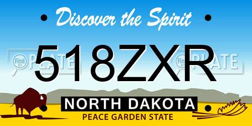 518ZXR North Dakota License Plate