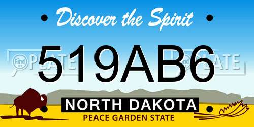 519AB6 North Dakota License Plate