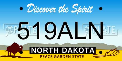 519ALN North Dakota License Plate