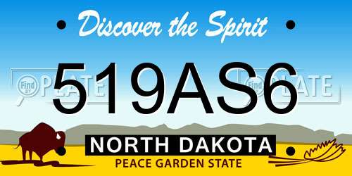 519AS6 North Dakota License Plate