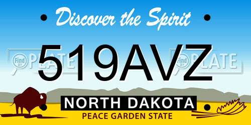 519AVZ North Dakota License Plate