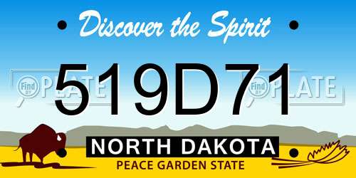 519D71 North Dakota License Plate
