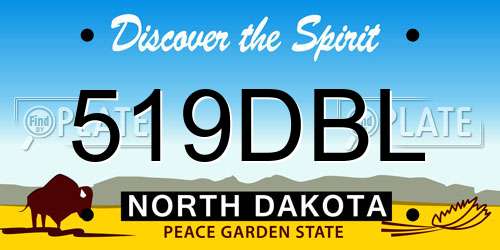 519DBL North Dakota License Plate