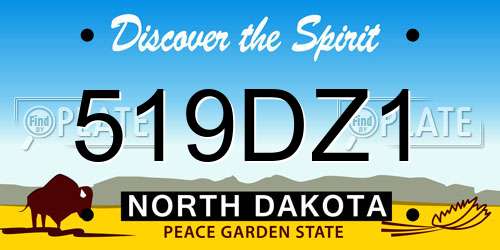 519DZ1 North Dakota License Plate