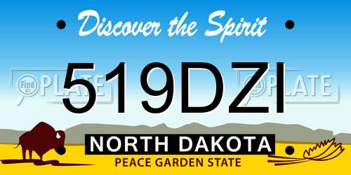 519DZI North Dakota License Plate