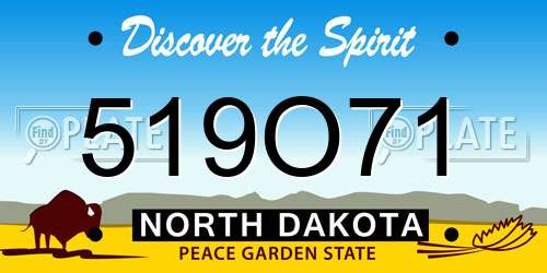 519O71 North Dakota License Plate