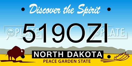 519OZI North Dakota License Plate
