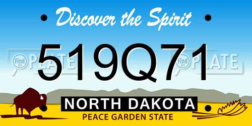 519Q71 North Dakota License Plate