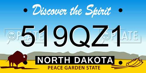 519QZ1 North Dakota License Plate