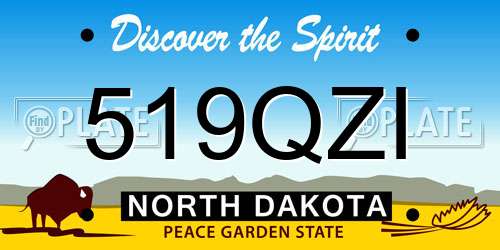 519QZI North Dakota License Plate