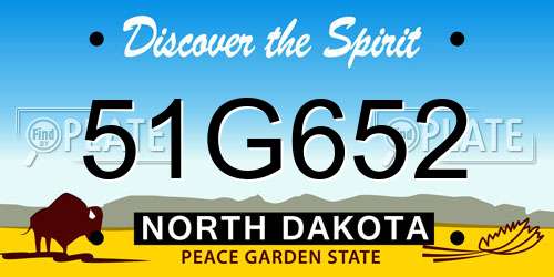 51G652 North Dakota License Plate