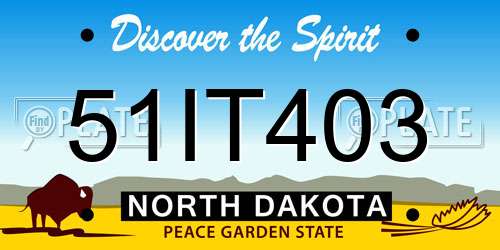 51IT403 North Dakota License Plate