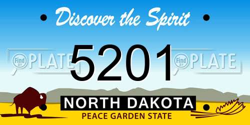 5201 North Dakota License Plate