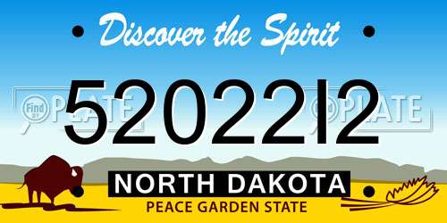52022I2 North Dakota License Plate