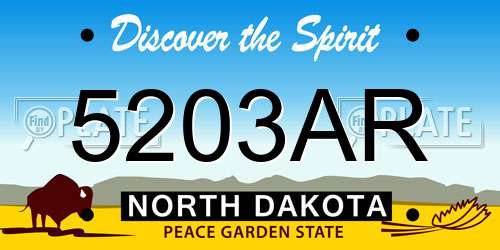5203AR North Dakota License Plate