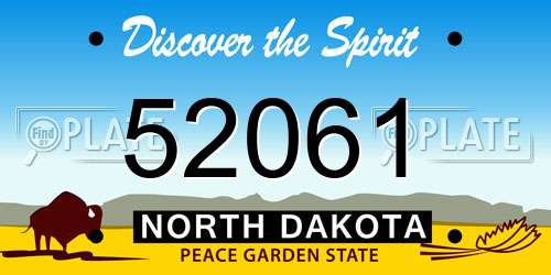 52061 North Dakota License Plate