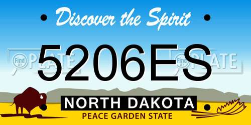 5206ES North Dakota License Plate