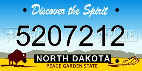 5207212 North Dakota License Plate