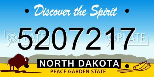 5207217 North Dakota License Plate