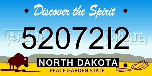 52072I2 North Dakota License Plate