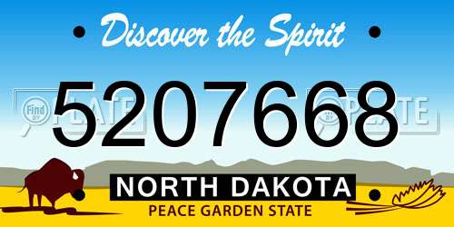 5207668 North Dakota License Plate