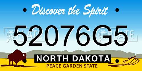 52076G5 North Dakota License Plate