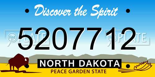 5207712 North Dakota License Plate