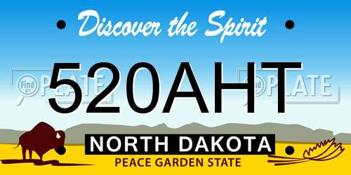 520AHT North Dakota License Plate