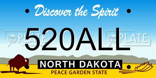 520ALL North Dakota License Plate