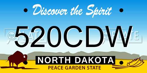 520CDW North Dakota License Plate