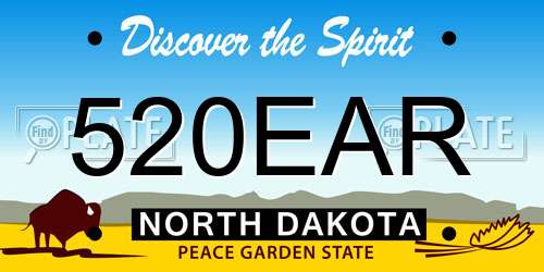 520EAR North Dakota License Plate