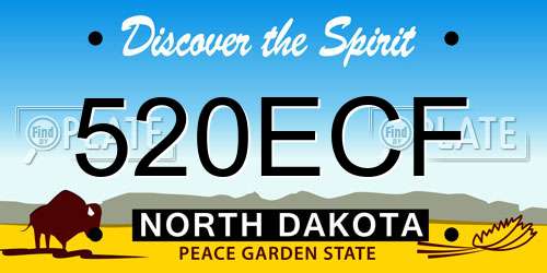 520ECF North Dakota License Plate