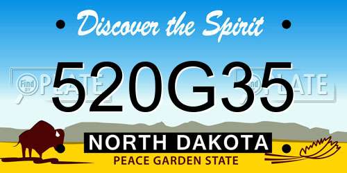 520G35 North Dakota License Plate
