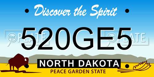 520GE5 North Dakota License Plate