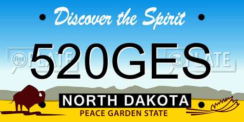 520GES North Dakota License Plate