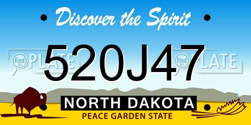 520J47 North Dakota License Plate