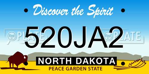 520JA2 North Dakota License Plate
