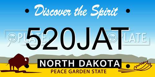 520JAT North Dakota License Plate
