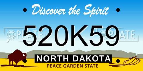 520K59 North Dakota License Plate