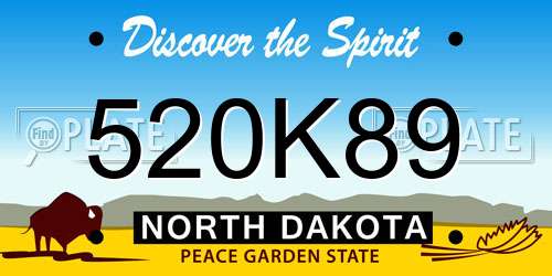 520K89 North Dakota License Plate