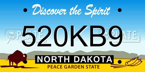 520KB9 North Dakota License Plate