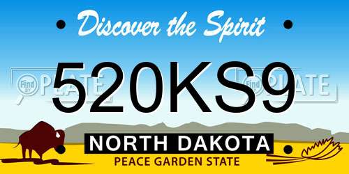 520KS9 North Dakota License Plate