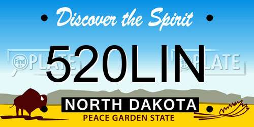 520LIN North Dakota License Plate