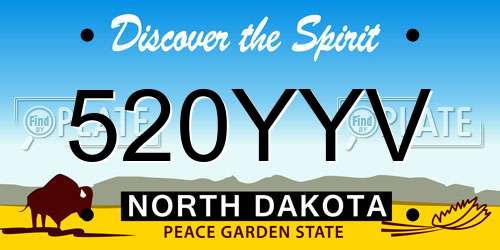 520YYV North Dakota License Plate