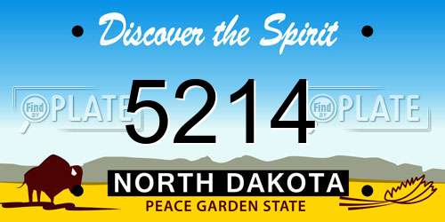 5214 North Dakota License Plate