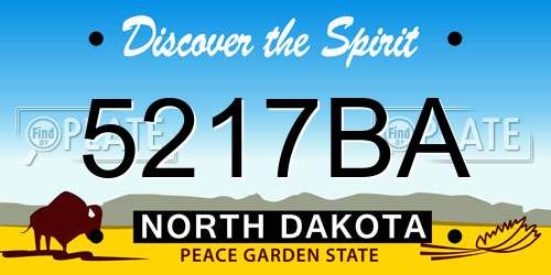 5217BA North Dakota License Plate