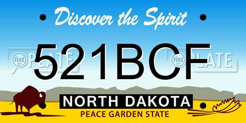 521BCF North Dakota License Plate
