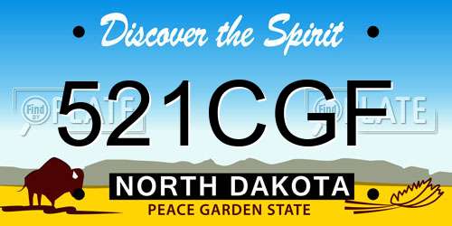 521CGF North Dakota License Plate
